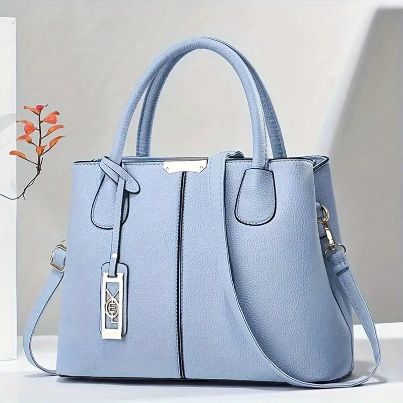 MunaWear - Bags - Liora - Chic PU Handbag With Spacious Design For All Seasons - More Blue