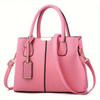 MunaWear - Bags - Liora - Chic PU Handbag With Spacious Design For All Seasons - Pink