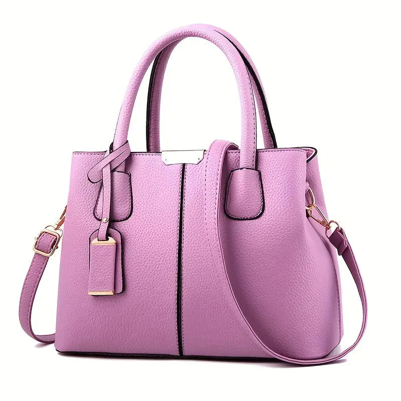 MunaWear - Bags - Liora - Chic PU Handbag With Spacious Design For All Seasons - Purple