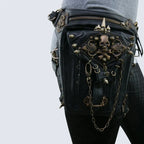 MunaWear - Bags - Liora - Edgy Gothic Belt Bag With Skull Decorations For Festivals And Everyday Wear - Default