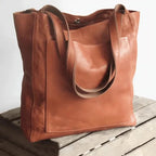 MunaWear - Bags - Liora - Elegant Large Capacity Tote Bag With Handmade Quality For Work And Leisure - Light Brown