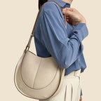 MunaWear - Bags - Liora - Elegant Round Shoulder Bag in Soft Leather for Everyday Chic - 