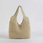 MunaWear - Bags - Liora - Elegant Straw Beach Bag With Spacious Design For Summer Outings - Beige