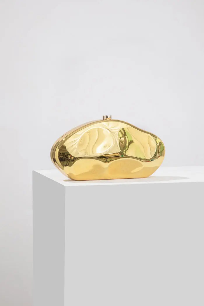 Liora - Elegant Structured Clutch With Gold Finish For Evening Events 1