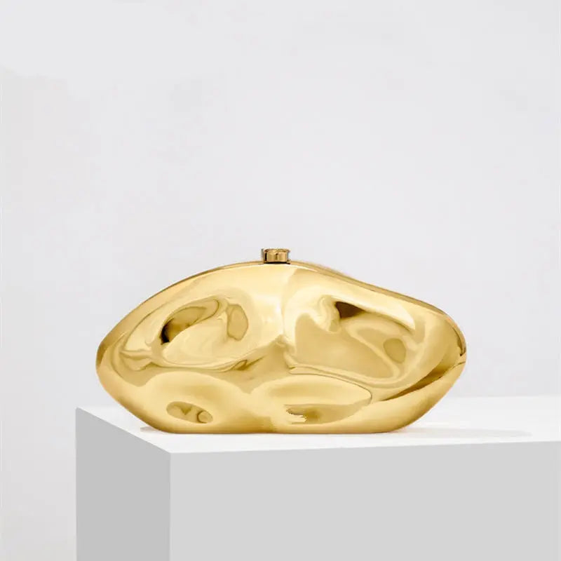 Liora - Elegant Structured Clutch With Gold Finish For Evening Events 0