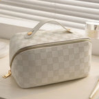 Liora - Elegant Toiletry Bag With Luxurious Check Pattern For Travel And Daily Use 2