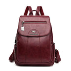 MunaWear - Bags - Liora - Elegant Women's Backpack With Spacious Design For Everyday And Special Occasions - Red / PU Leather