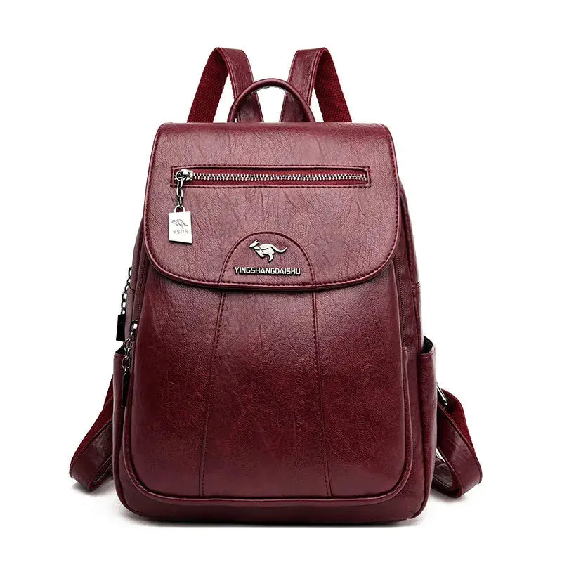 MunaWear - Bags - Liora - Elegant Women's Backpack With Spacious Design For Everyday And Special Occasions - Red / PU Leather