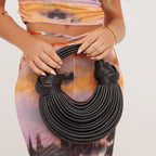 MunaWear - Bags - Liora - Elegant Women's Statement Bag With Knot Details For Fashionable Outings - Black