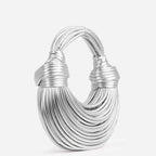 MunaWear - Bags - Liora - Elegant Women's Statement Bag With Knot Details For Fashionable Outings - Silver