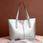 MunaWear - Bags - Liora - Elegant Women's Tote Bag With Large Capacity For Autumn Outings - Silver
