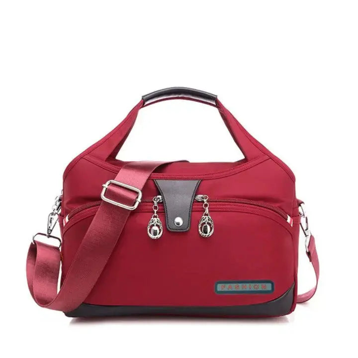 MunaWear - Bags - Liora - Stylish Anti-Theft Handbag With Multiple Compartments For Everyday Use - Red / 29x12x19cm