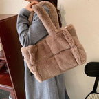 MunaWear - Bags - Liora - Stylish Plush Handbag With Ample Storage For Winter Outings - 