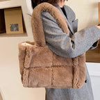 MunaWear - Bags - Liora - Stylish Plush Handbag With Ample Storage For Winter Outings - 