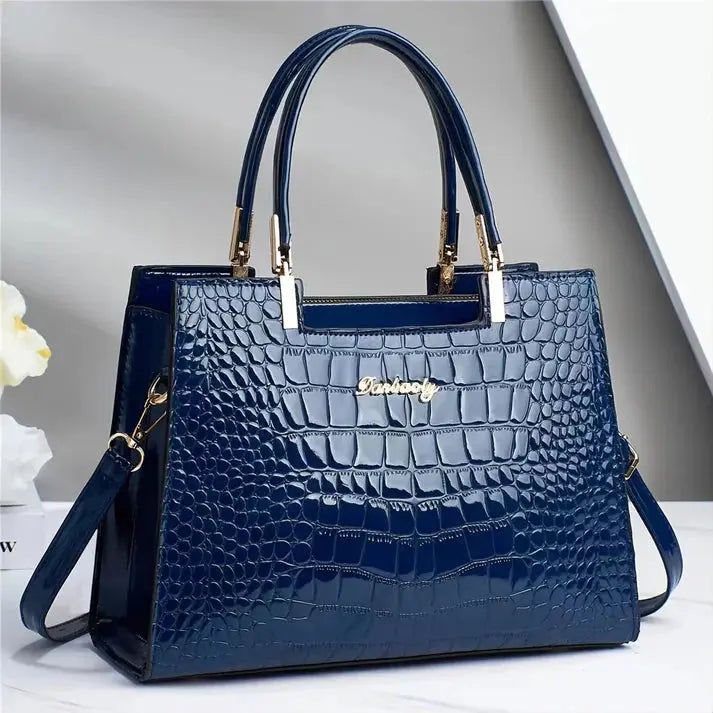 MunaWear - Bags - Liora - Stylish Women's Handbag With Glossy Finish For Casual And Formal Occasions - Blue
