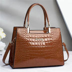 MunaWear - Bags - Liora - Stylish Women's Handbag With Glossy Finish For Casual And Formal Occasions - Brown