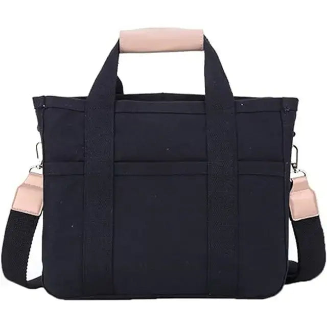 MunaWear - Bags - Liora - Versatile Canvas Handbag With Multiple Compartments For Everyday Use - Black