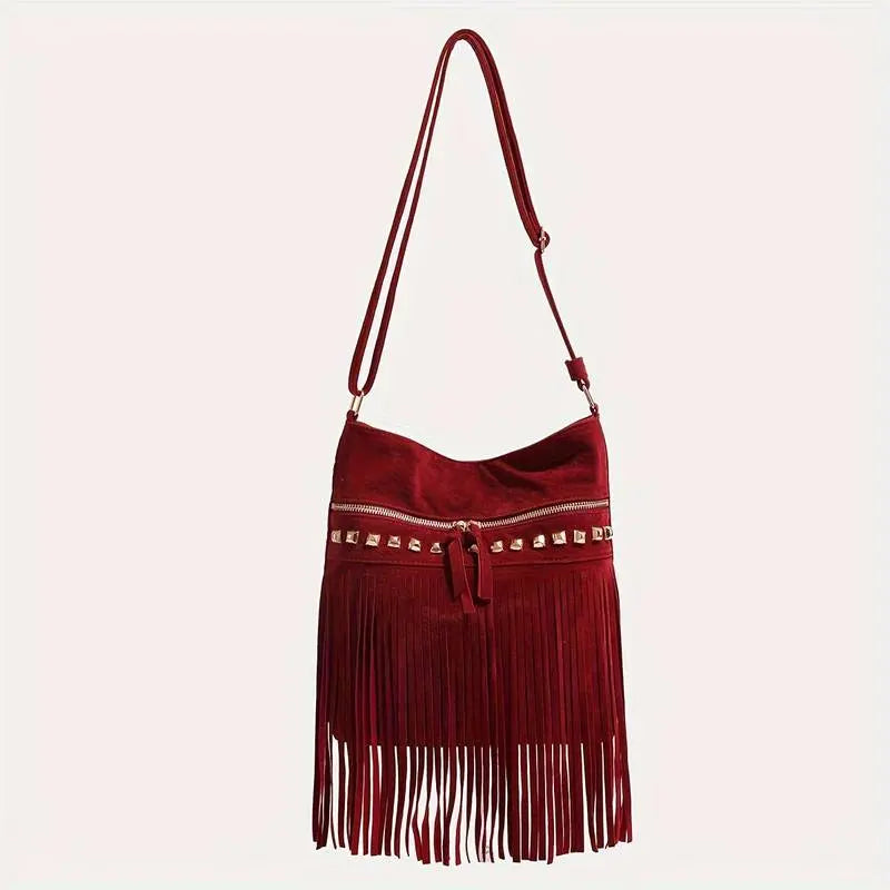 Liora - Vintage Fringed Shoulder Bag With Retro Bohemian Style 5