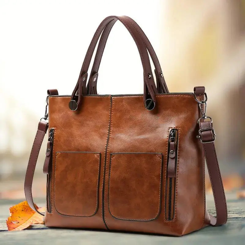 MunaWear - Bags - Liora - Vintage Style Handbag With Elegant Design For Everyday Use - Brown