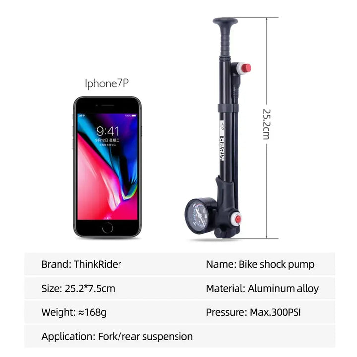 Mia – Portable High-Pressure 300psi Bike Pump with Gauge for Optimal Tire Inflation, Size One Size 2