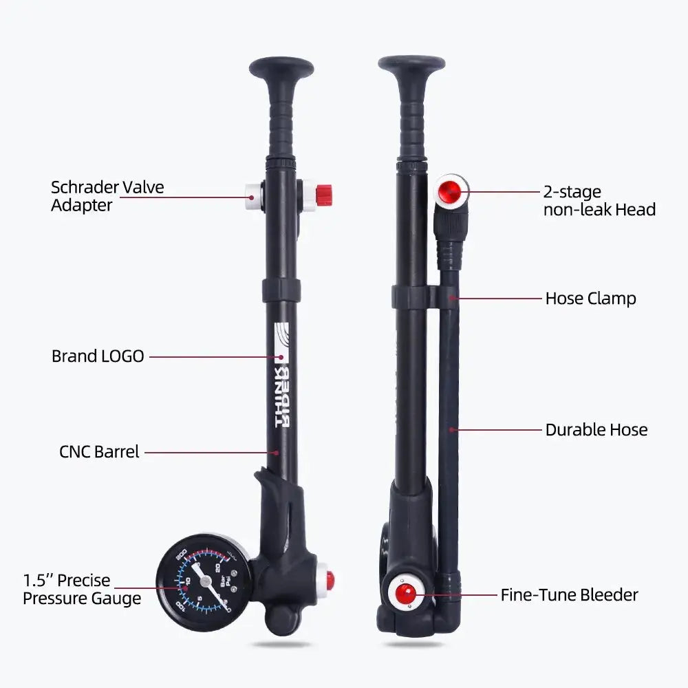 Mia – Portable High-Pressure 300psi Bike Pump with Gauge for Optimal Tire Inflation, Size One Size 3