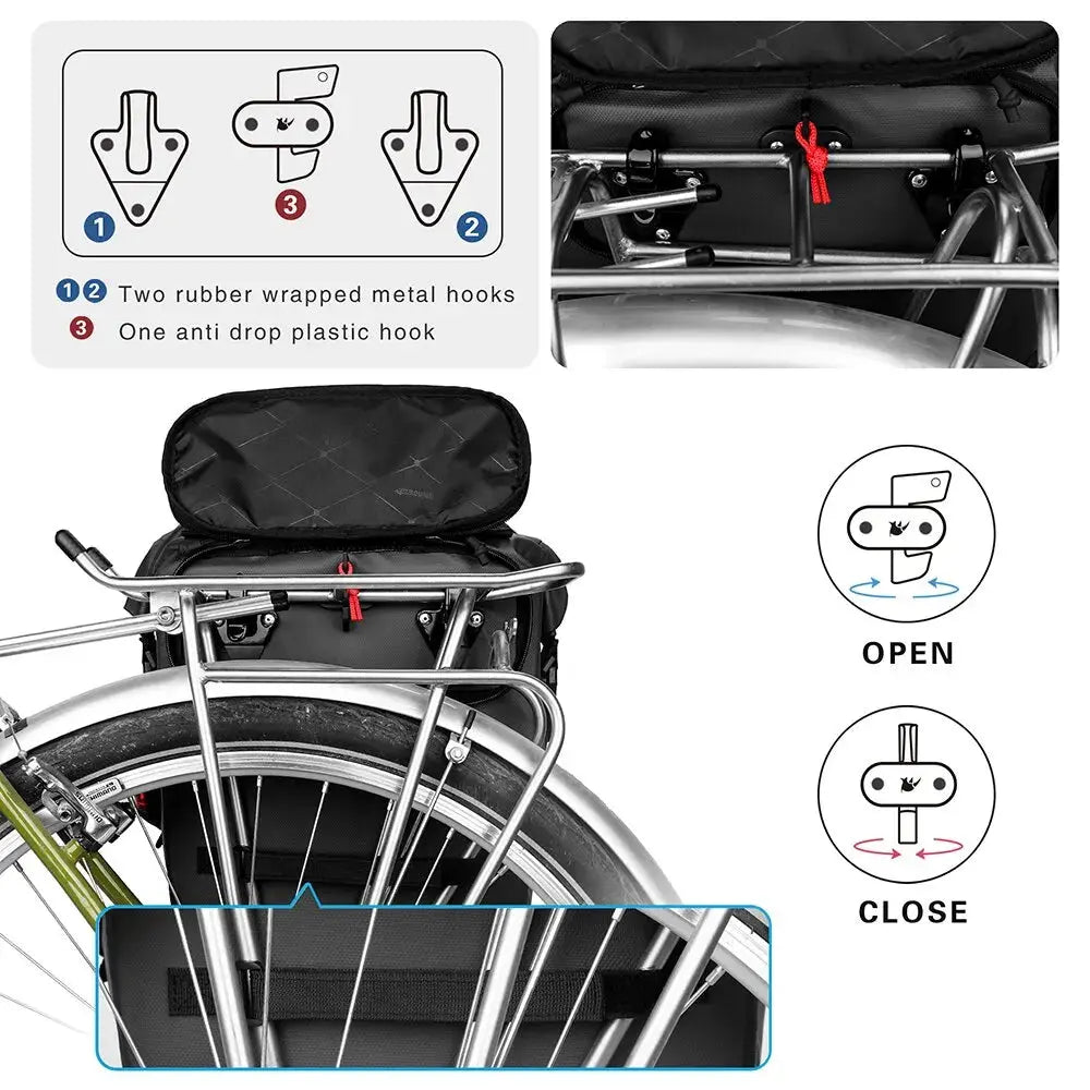 Mia – 20L Waterproof Bike Pannier Bag, Versatile Cycling Backpack & Shoulder Bag Design 3
