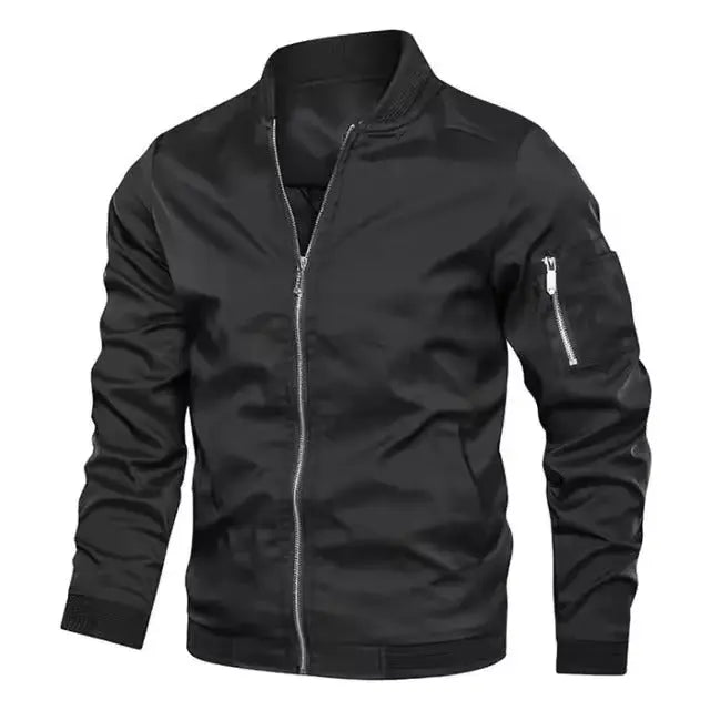 MunaWear - Bomber Jackets - Caden – Classic Men's Bomber Jacket With Zipper For Effortless Style - 