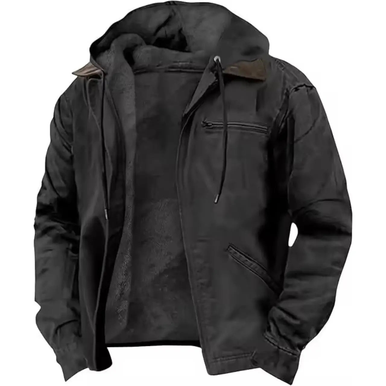 MunaWear - Bomber Jackets - Vornex - Rugged Men's Jacket With Hooded Design For Casual Outings And Everyday Wear - 