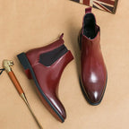 Caden - Classic Men's Chelsea Boots With Polished Finish And Red Sole For Everyday Style 3