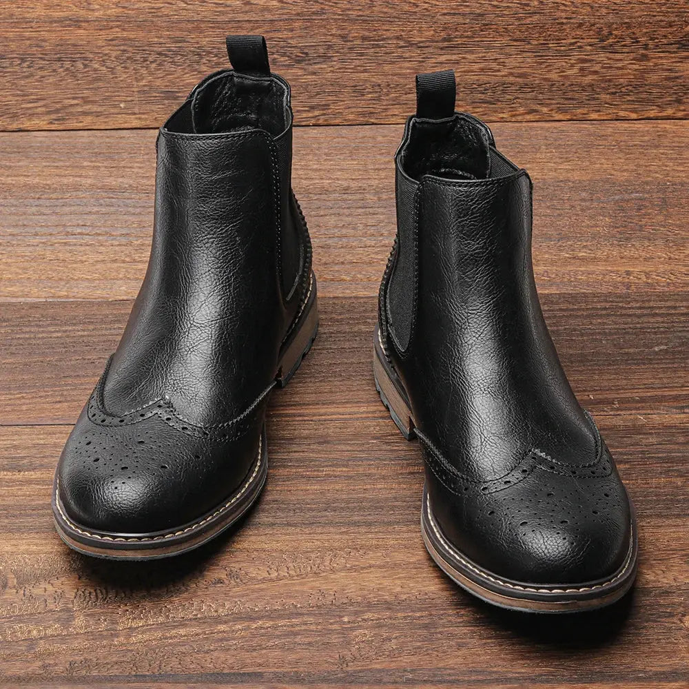 Caden - Classic Men's Chelsea Boots with Brogue Detailing for Smart-Casual Wear 2