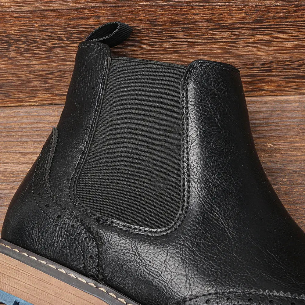Caden - Classic Men's Chelsea Boots with Brogue Detailing for Smart-Casual Wear 3