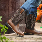 Caden - Classic Men's Cowboy Boots With Square Toe Design For Everyday Wear 1