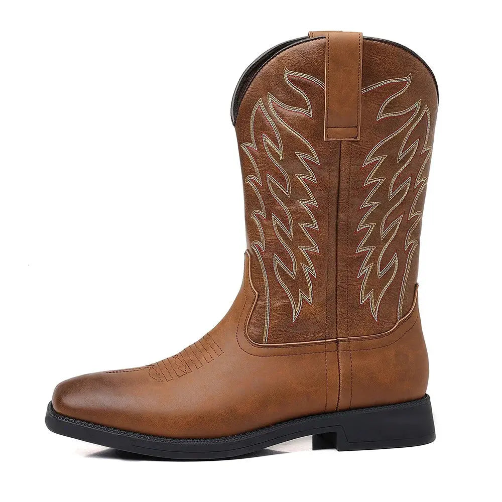 Caden - Classic Men's Cowboy Boots With Square Toe Design For Everyday Wear 6