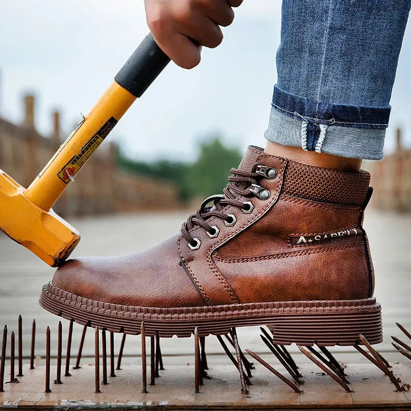 Caden - Durable Men's Waterproof Steel Toe Work Boots With Slip-Resistant Sole For Tough Jobs 3