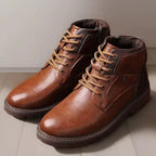 Caden - Rugged Men's Lace-Up Ankle Boots with Side Zipper for Everyday Wear 2