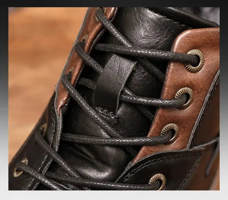 Caden - Rugged Men's Lace-Up Ankle Boots with Side Zipper for Everyday Wear 4