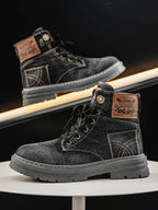 Caden - Rugged Men's Lace-Up Denim Boots With Casual Street Style For Everyday Wear 4