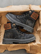 Caden - Rugged Men's Lace-Up Denim Boots With Casual Street Style For Everyday Wear 1