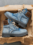 Caden - Rugged Men's Lace-Up Denim Boots With Casual Street Style For Everyday Wear 0