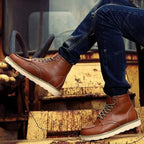 Caden - Rugged Men's Lace-Up Moc Toe Boots With Street Style For Everyday Wear 3