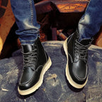 Caden - Rugged Men's Lace-Up Moc Toe Boots With Street Style For Everyday Wear 0