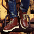 Caden - Rugged Men's Lace-Up Moc Toe Boots With Street Style For Everyday Wear 2