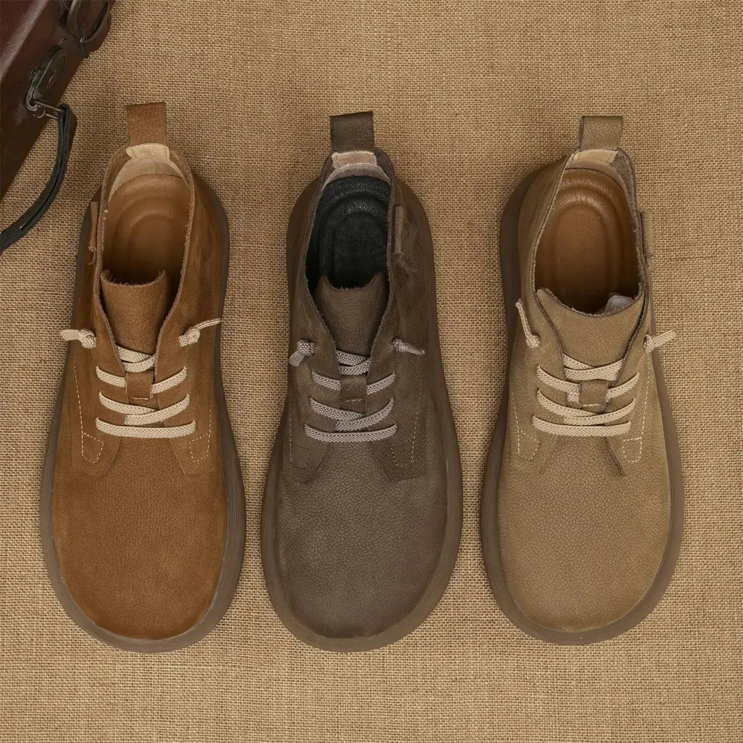 Caden - Vintage Leather Men's Ankle Boots With Soft Sole For Work And Everyday Wear 4