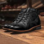 Caden - Vintage Men's Leather Ankle Boots With Rugged Design For Office And Casual Wear 2