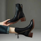 Liora - Stylish Black Ankle Boots With Zip Closure And Block Heel For Everyday Wear 0