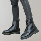 Liora - Stylish Women's Black Lace-Up Combat Boots With Durable Sole For Everyday Wear 4