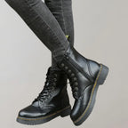 Liora - Stylish Women's Black Lace-Up Combat Boots With Durable Sole For Everyday Wear 6