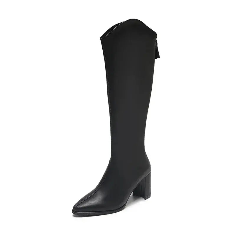 Liora - Stylish Women's Knee High Boots With Block Heel For Casual And Formal Wear 0