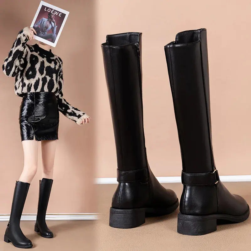 Liora - Stylish Women's Knee High Boots with Metal Buckle for Versatile Outfits 4