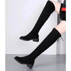 Liora - Stylish Women's Lace-Up Over The Knee Boots With Chunky Heels For Winter Fashion 2